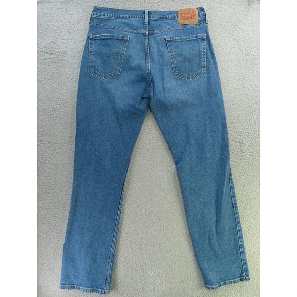 Levis 514 Jeans Mens 34x33 Blue Classic Straight Red Tab Denim Cotton - Picture 5 of 11